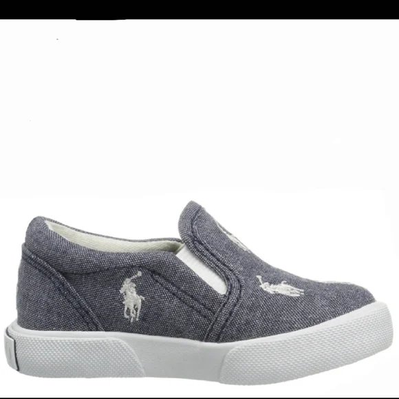 POLO Ralph Lauren Bal Harbour Big Pony Slip-On Kids Sneakers EUC - Picture 2 of 11